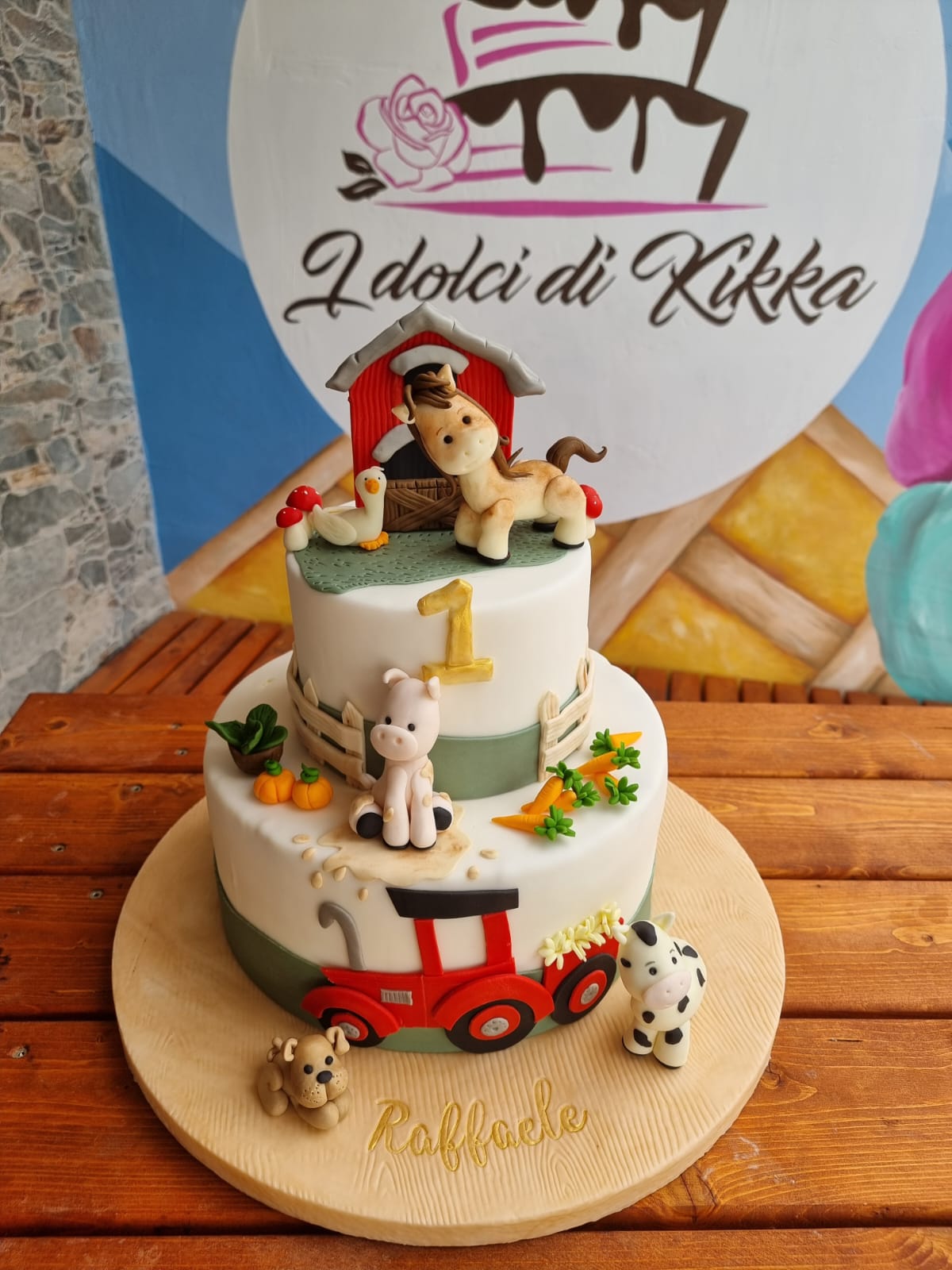 torta compleanno fattoria cake design